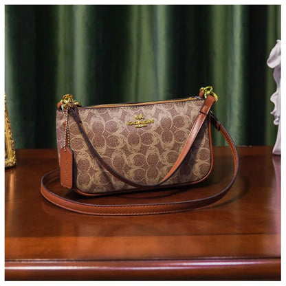 Ladies Classic Geometry Pattern Multifunctional Crossbody Bag 2025 Women's Handbag Fashionable Printed Shoulder Bag PU Leather