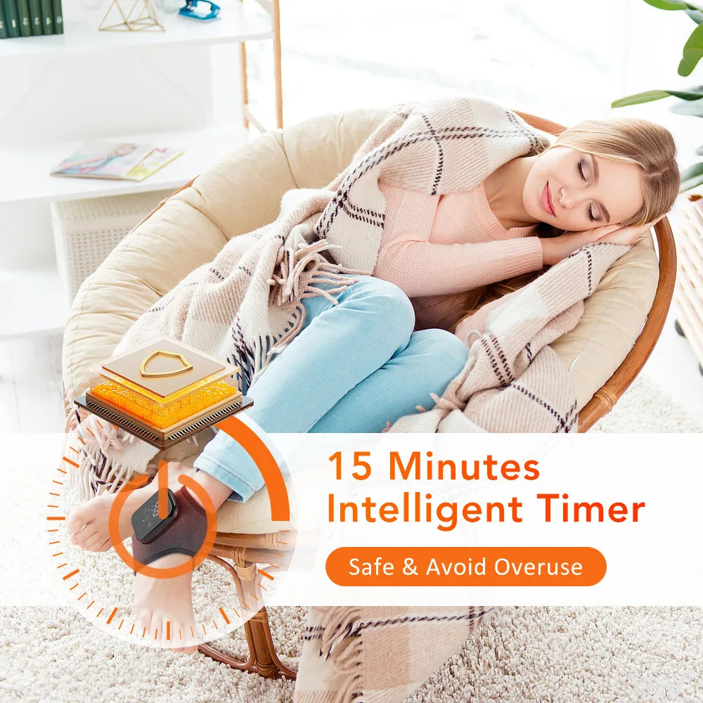 ChiJiaoDr Electric Heating Ankle Care Home Massager Foot Therapy Hot Compress Pain Relief Rehabilitation Protective Equipment