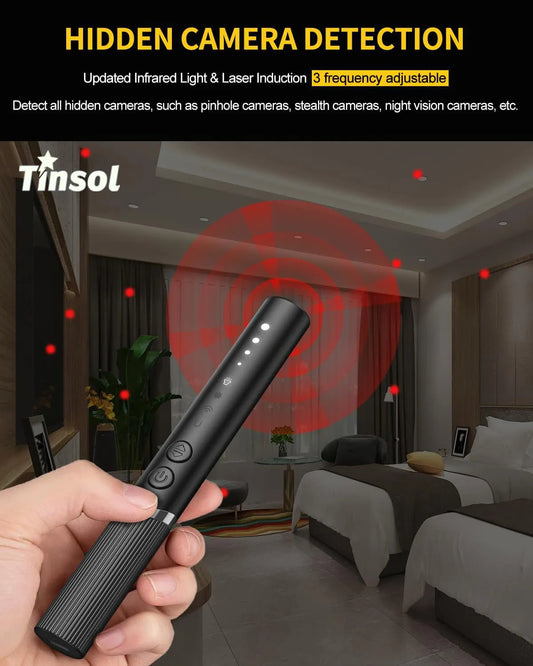 TINSOL Hidden Camera Detector GPS Tracking Device Recording Listening Device Detector Hotel Car Hidden Bugging Camera Detector