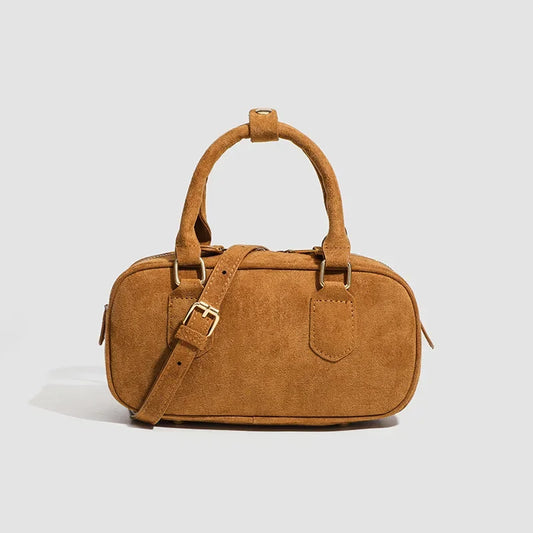 Autumn/Winter New High-End Vintage Frosted Boston Pillow Bag Versatile Handheld Single Shoulder Slant Cross Small Square Ba