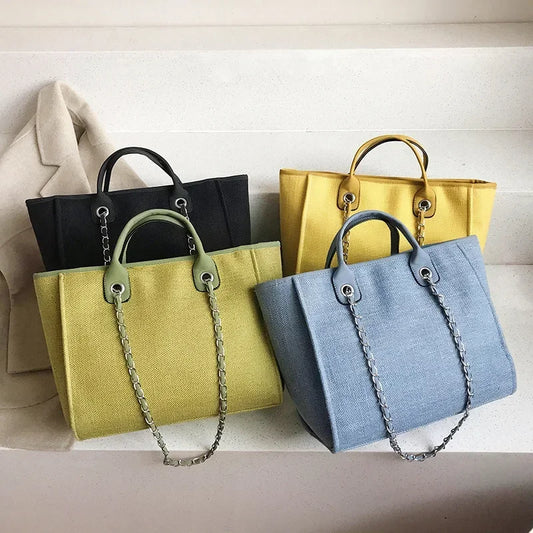 Fashion Make Up Designer Big Women's New Korean Fashion Casual Large Capacity Shoulder Crossbody Chain Tote Bag