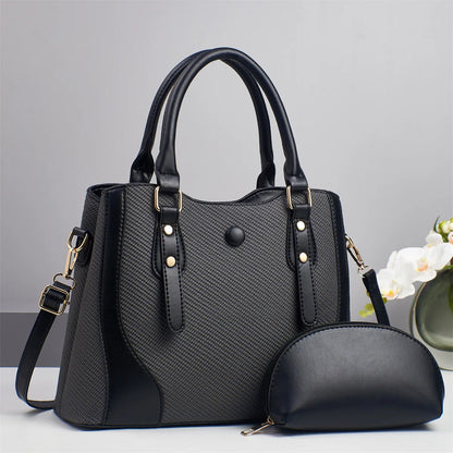 2pcs/set Vintage Women Handbag Composite Bags Multifunctional High Quality PU Leather Tote Ladies Shoulder Crossbody Bag