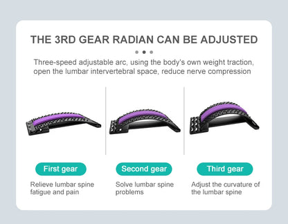 Back Stretcher Multi-Level Adjustable Massager Waist Neck Fitness Lumbar Cervical Spine Cervical Spine Support Massager Lying