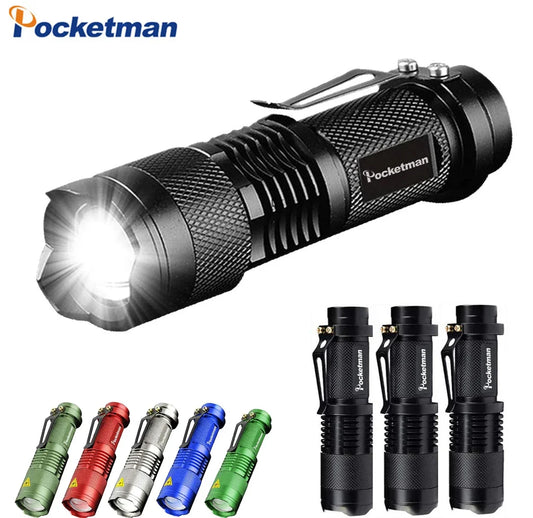 Portable Mini Q5 LED Flashlight Tactical Lamp LED Flashlight Adjustable Focus Zoomable Light for  Hiking Camping Power Outage