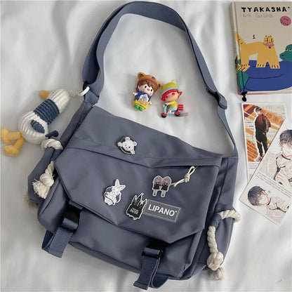 Women's Nylon Handheld One Shoulder Versatile Large Capacity Crossbody Bag Retro Work Travel