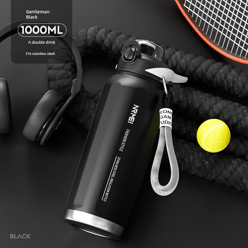 Japanese Style New Vacuum Cup Large Capacity Cold Cup SUS316 Stainless Steel Outdoor Sports  Water Cup Portable Student