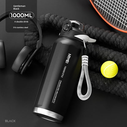 Japanese Style New Vacuum Cup Large Capacity Cold Cup SUS316 Stainless Steel Outdoor Sports  Water Cup Portable Student