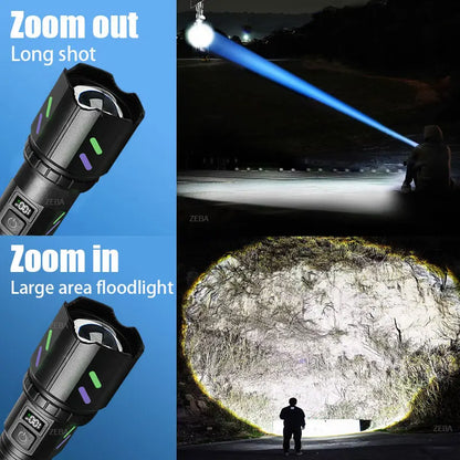 2025 Ultra Powerful Windproof Fire Starting Flashlight Rechargeable High Power Torch Focused Light Source Can Light A Flame Lantern