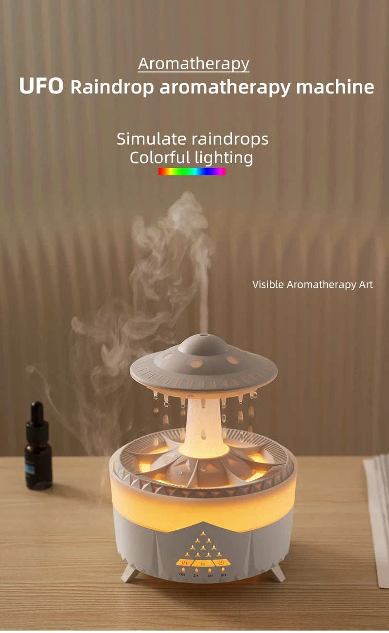 Rain Cloud Night Light Humidifier With Raining Water Drop Sound And 7 Color Led Light Essential Oil Diffuser Aromatherapy
