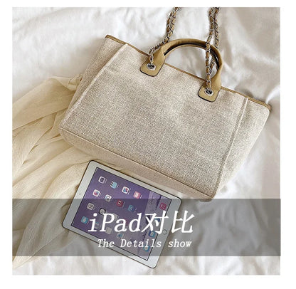 Fashion Make Up Designer Big Women's New Korean Fashion Casual Large Capacity Shoulder Crossbody Chain Tote Bag