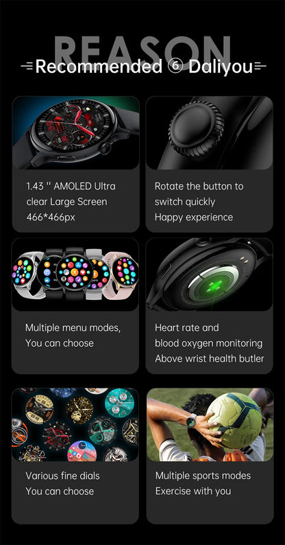 2024 True AMOLED Smart Watch Ladies Screen always Show Time 466*466 HD Health Tracker Voice Calling Smartwatch Women For Xiaomi