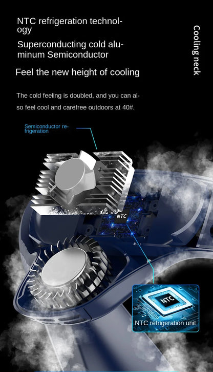 2024 New Neck Air Conditioner Portable Neck Fan Rechargeable Semiconductor Cooling Bladeless Fan Wearable Cooler multi purpose