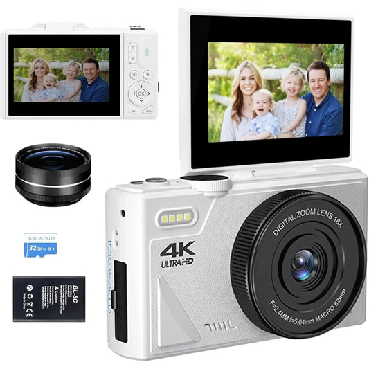 4K Camera for Photography 18x Digital Zoom Video Vlogging Camcorder