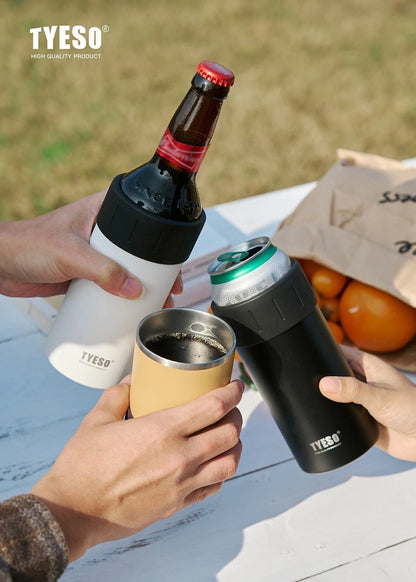 TYESO 12/18oz Stainless Steel Insulated Beer Bottle & Can Cooler Coke beer mug Keep Warm/Cold Double Wall Beverage Cooler Cup