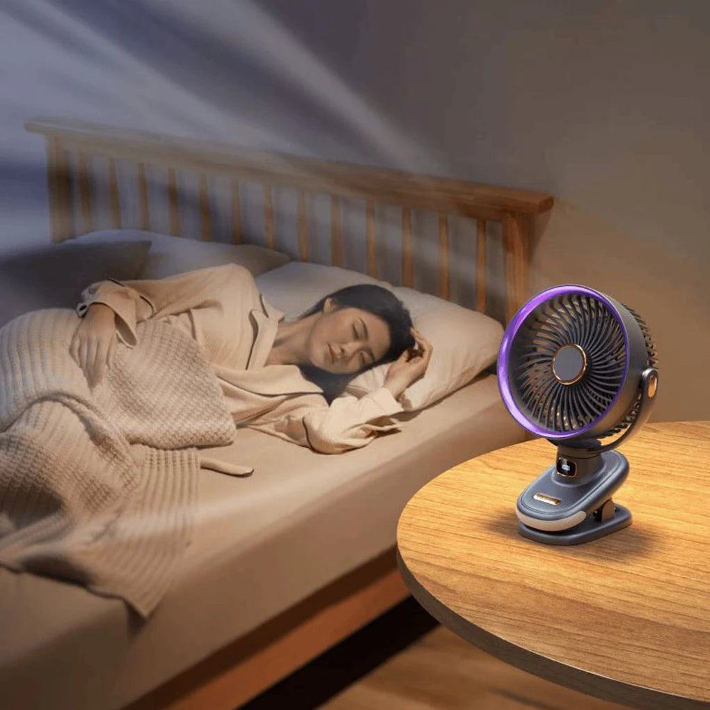 Mini Clip Fan Mute 10000mAh Rechargeable Mini Desk Fan  Adjustable Clip-on Fan Table Wireless Fan for Home Room