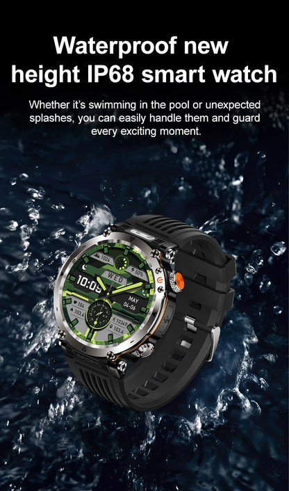 Smart Watch HT30 Bluetooth Call Men Outdoor Sports Fitness Compass Heart Rate Health Monitoring 600mAh Large Battery Smartwatch