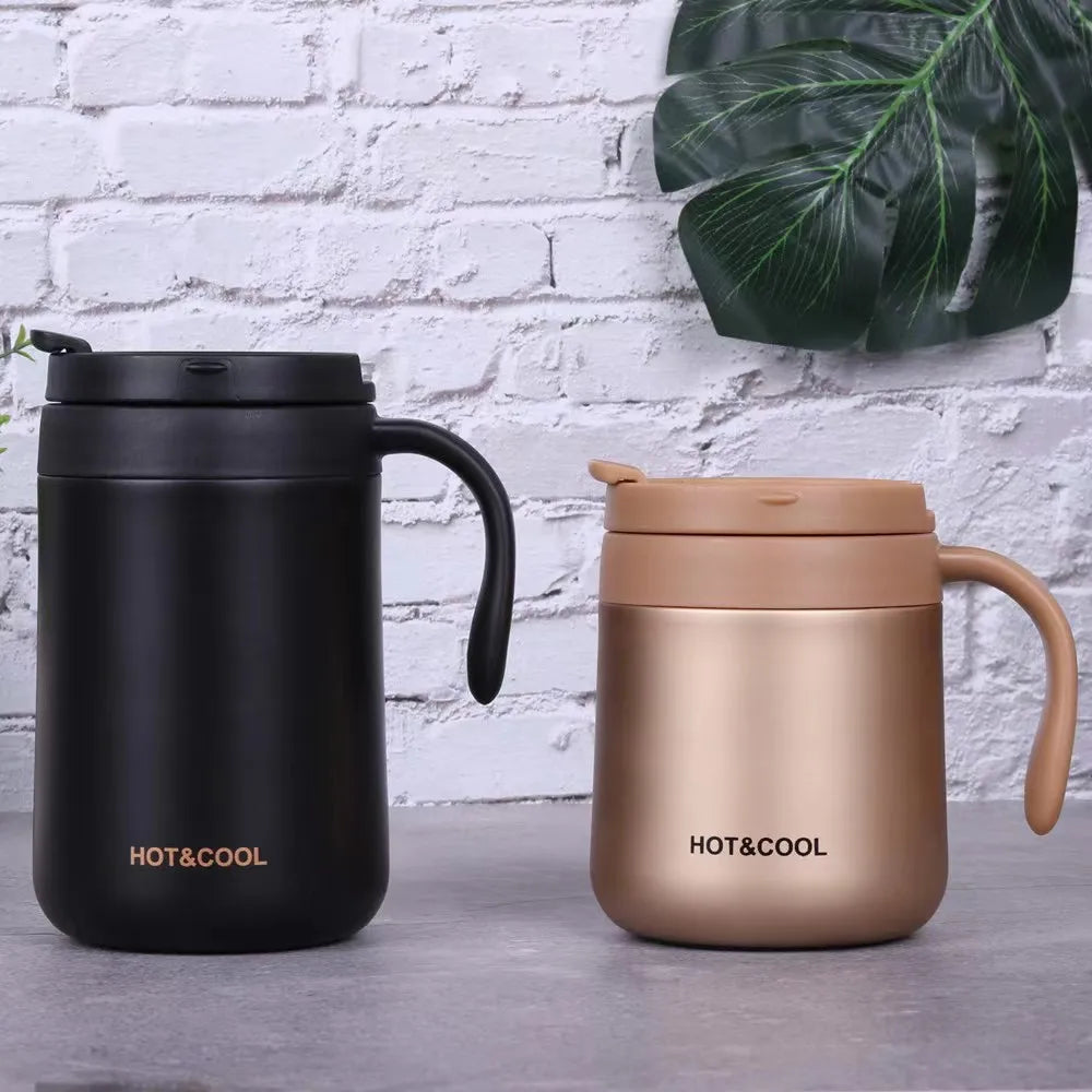 350ml Insulated Coffee Mug with Handle Stainless Steel Insulated Mug Coffee Tumbler Thermos Tea Cups with Lip