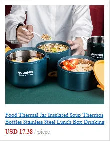 Food Thermal Jar Insulated Soup Thermos Bottles Stainless Steel Lunch Box Drinking Cup Bento Lunch Box Women Hot Food Container
