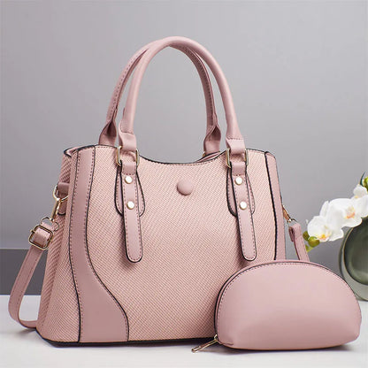 2pcs/set Vintage Women Handbag Composite Bags Multifunctional High Quality PU Leather Tote Ladies Shoulder Crossbody Bag