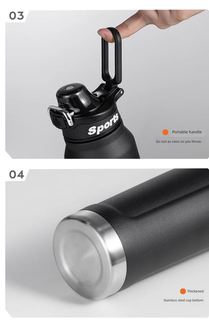 Japanese Style New Vacuum Cup Large Capacity Cold Cup SUS316 Stainless Steel Outdoor Sports  Water Cup Portable Student
