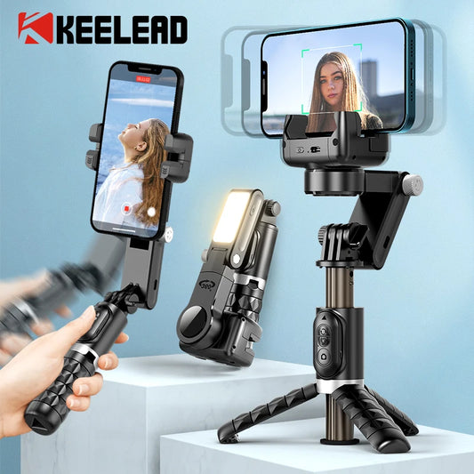 Q18 Desktop Following the shooting Mode Gimbal Stabilizer Selfie Stick Tripod with Fill Light for Smartphone