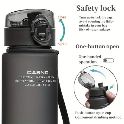 Durable water bottle with bounce cover, suitable for outdoor sports-very suitable for cycling, camping and running