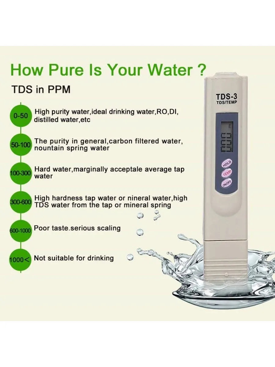 TDS-3 TDS Pen Portable Digital TDS Meter Filter Measuring Water Quality Purity Tester TDS Meter