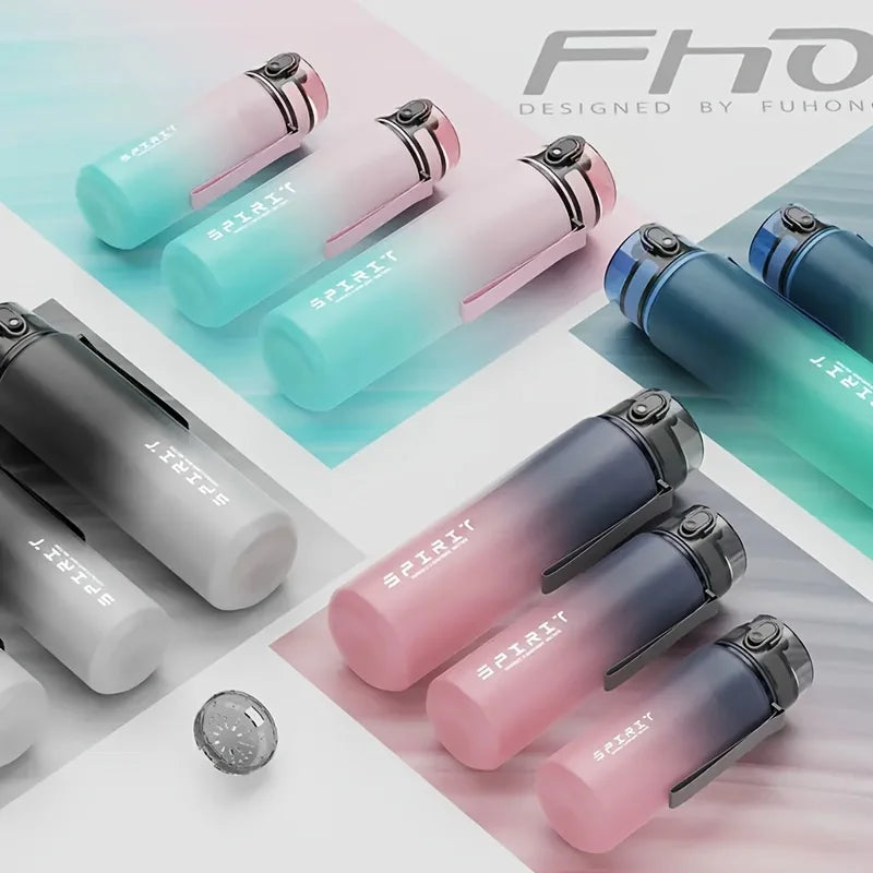 1L Large Capacity Sports Water Bottle Motivational Leak Proof Portable Reusable Plastic Cups Outdoor Travel Gym Jugs