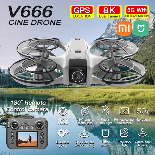 XIAOMI MIJIA V666 Drone 180° Dual Cameras WIFI Aerial photography drone upgraded Brushless Motor Intelligent Obstacle Avoidance