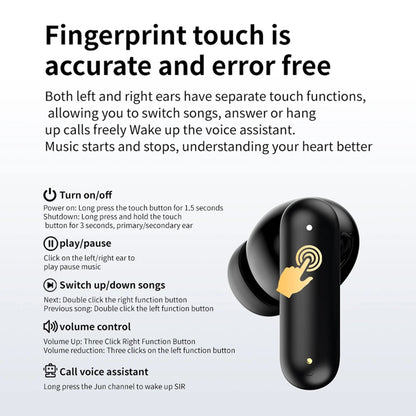 LX-60 Full Touch Screen Headphones ANC Bluetooth 5.4 Noise Cancelling Earphones HiFi Stereo Wireless In-Ear ENC Earbuds With Mic