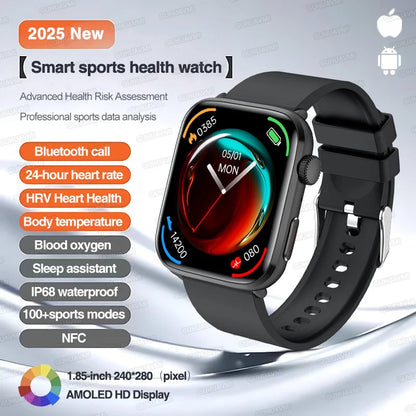 2025 New For Xiaomi Smart Watch HD Bluetooth Call AMOLED Screen NFC Waterproof GPS Sport Health Tracker Smart Watch