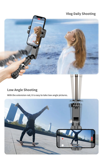 Q18 Desktop Following the shooting Mode Gimbal Stabilizer Selfie Stick Tripod with Fill Light for Smartphone