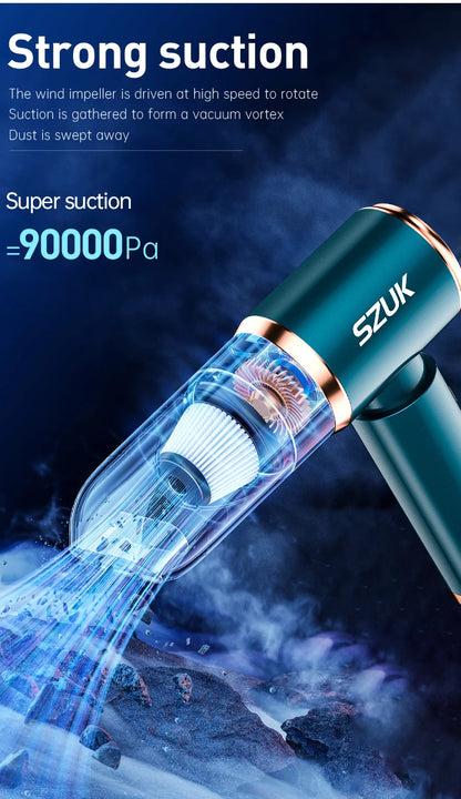 SZUK Car Vacuum Cleaner Strong Suction Wireless Portable Cleaning Machine Handheld Mini Vacuum Cleaner for Car Home and Keyboard
