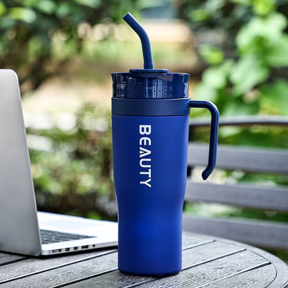 Large 40.58 Oz PC Plastic Insulated Cup with Straw - Lightweight, BPA Free