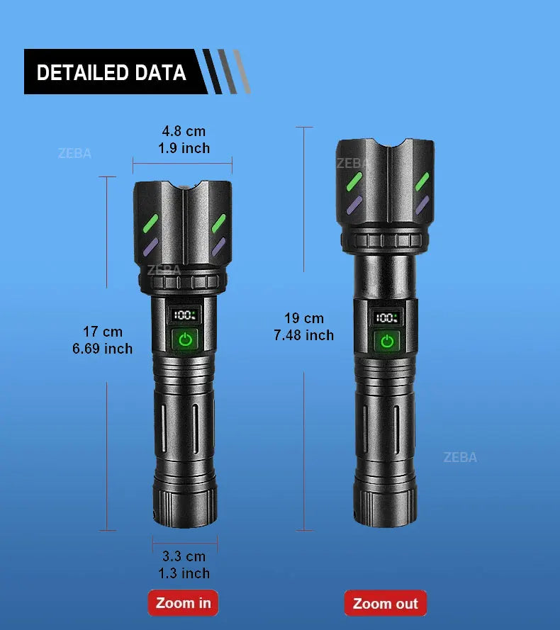 2025 Ultra Powerful Windproof Fire Starting Flashlight Rechargeable High Power Torch Focused Light Source Can Light A Flame Lantern