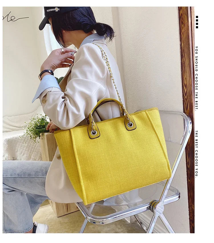 Fashion Make Up Designer Big Women's New Korean Fashion Casual Large Capacity Shoulder Crossbody Chain Tote Bag