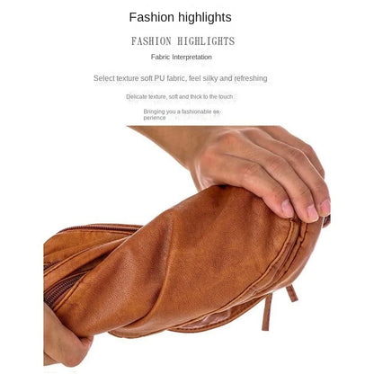 Washed leather women's bag 2024 European and American retro shoulder bag versatile large-capacity crossbody bag PU soft leather