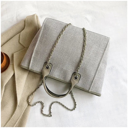 Fashion Make Up Designer Big Women's New Korean Fashion Casual Large Capacity Shoulder Crossbody Chain Tote Bag