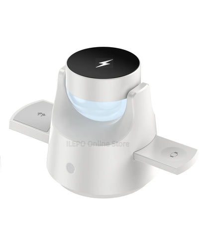 4-in-1 Wireless Charging Station With 7 RGB Colors Light 15W Fast Charging Magnetic Touch Control for iPhone 16 AirPods iWatch