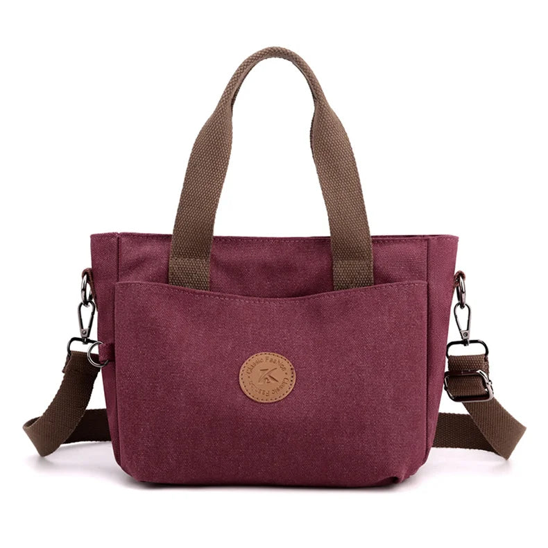 2025 NEW Top-Handle Bag For Women Shoulder CrossBody Bag Vintage Canvas Ladies Tote Messenger Bag Small Female Travel Handbag