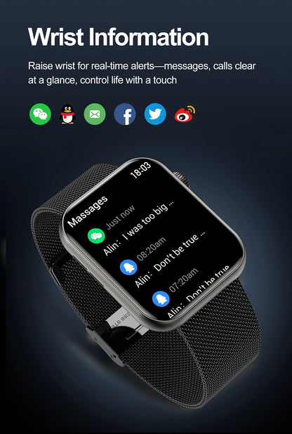 2025 New For XIAOMI Smart Watch Full Touch Screen Bluetooth Call Heart Rate Waterproof Watches Sports Bracelet Smartwatch Women