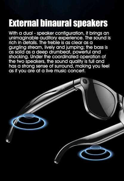 6K HD AI Smart Glasses GPT 100MP Camera Bluetooth Call video Translation Voice Assistant Control Smart Glasses NEW 2025