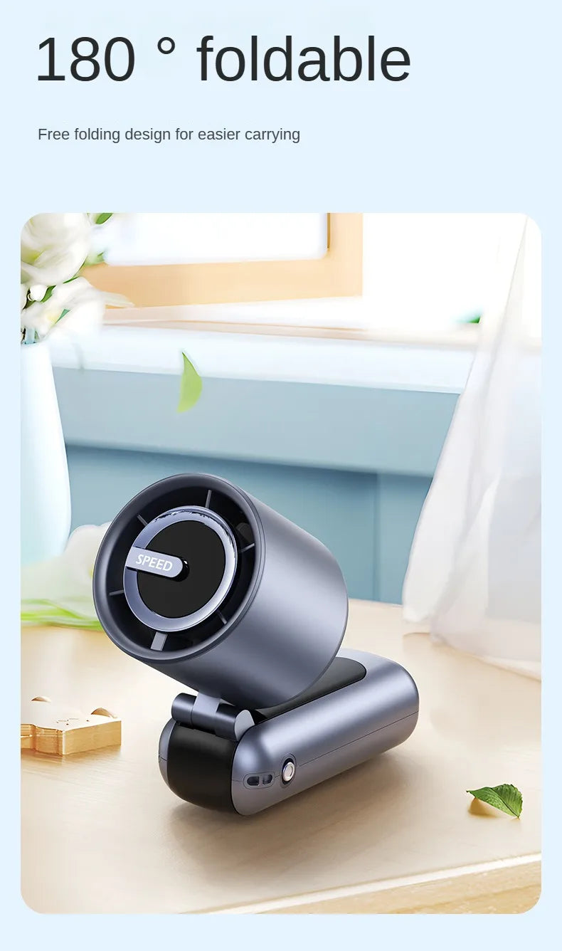 Handheld Fan Charging Portable Mini Fan Long Battery Life USB Digital Display 100-speed Handheld High-Speed Turbofan