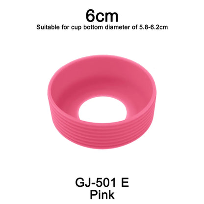 6cm 15 Colour Threaded Soft Silicone Cup Bottom Cover Wear Resistant Ring Sleeve Sheath Anti Slip Good Toughness