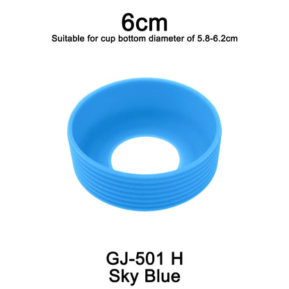 6cm 15 Colour Threaded Soft Silicone Cup Bottom Cover Wear Resistant Ring Sleeve Sheath Anti Slip Good Toughness