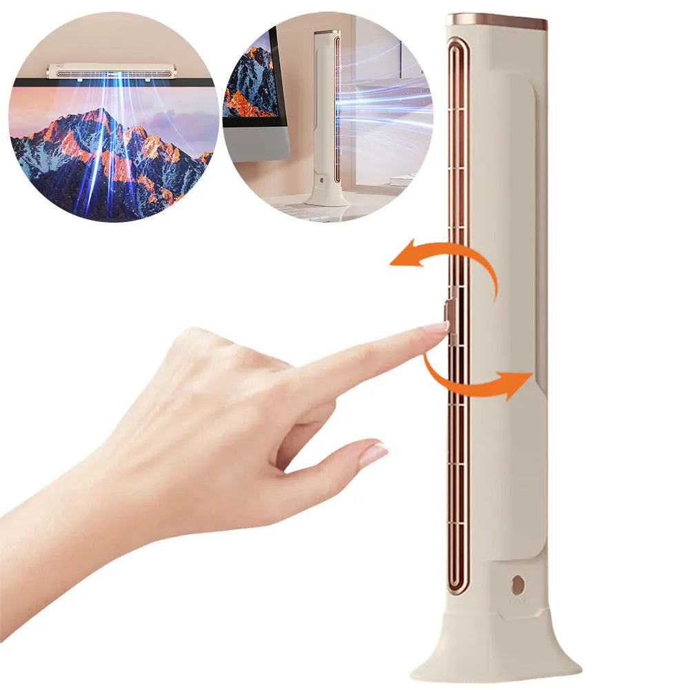 Bladeless Fan Adjustable Vents Air Condition Fan Space-Saving for Bedroom Home Office Room
