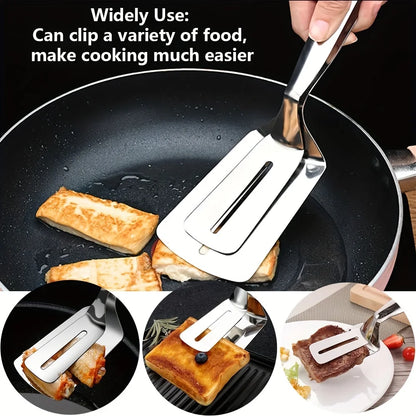 1/2/4Pcs Stainless Steel Steak Clips Multifunctional Spatula Double-Sided Cooking Tongs For Fish Meat Pizza Kitchen Baking Tools