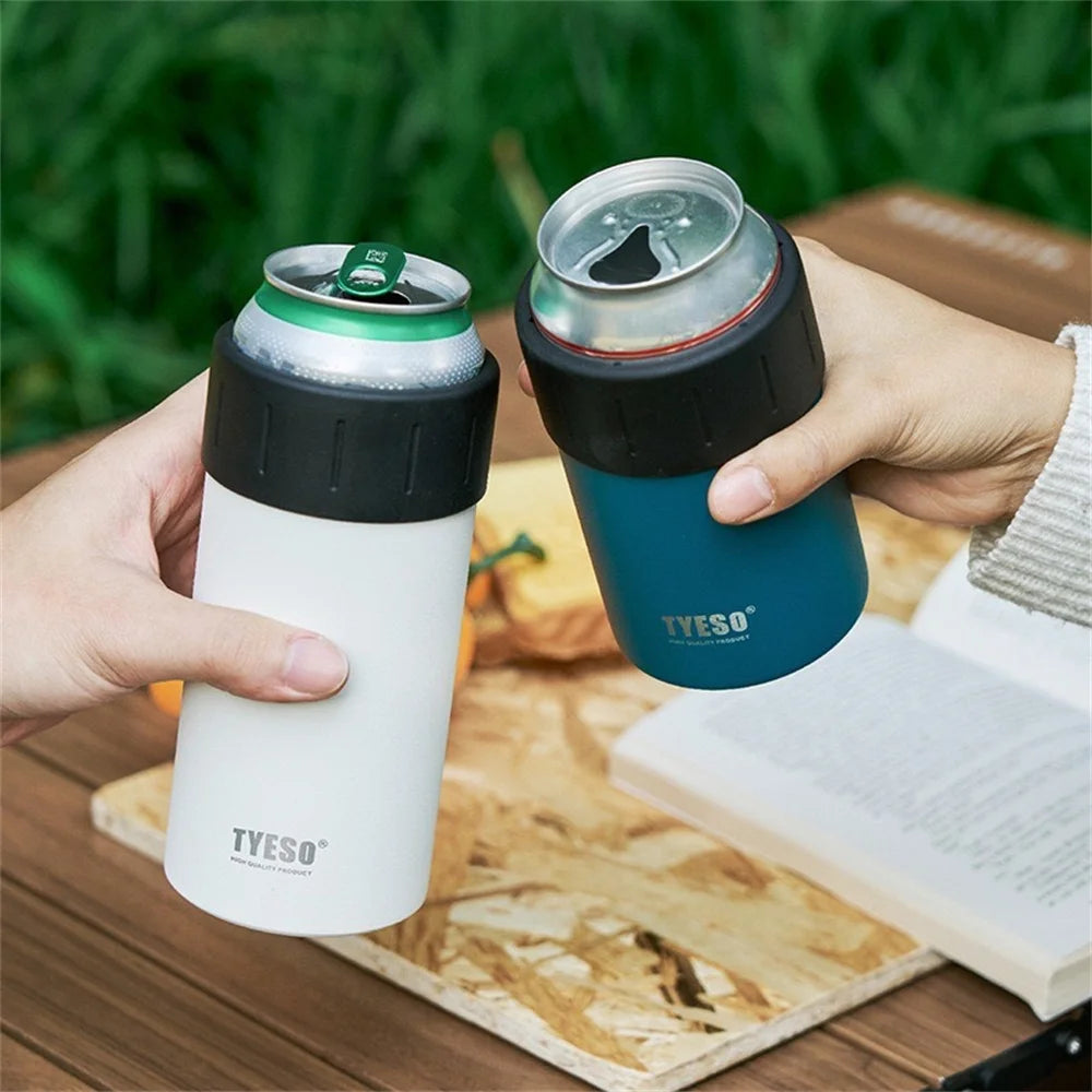 TYESO 12/18oz Stainless Steel Insulated Beer Bottle & Can Cooler Coke beer mug Keep Warm/Cold Double Wall Beverage Cooler Cup