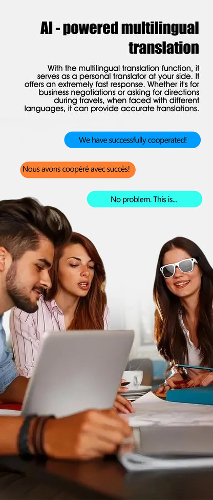 2025 Classic AI Smart Glasses 100MP Camera Waterproof Bluetooth Call Playing Music Sports Glasses Identify Pictures Use ChatGPT