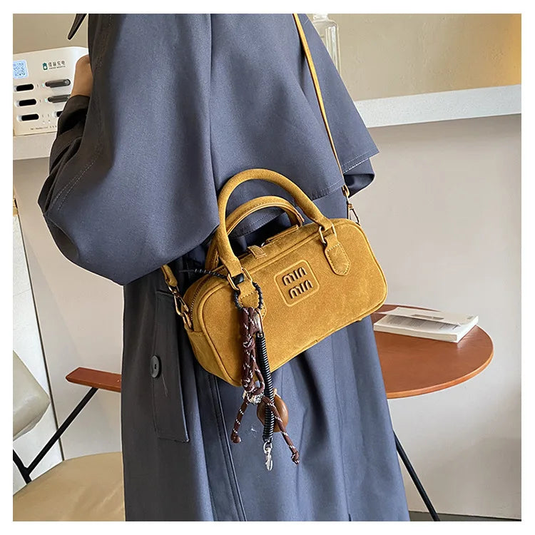2025 New Fashionable dull Polish bag portable women's full retro crossbody bag shoulder bag popular